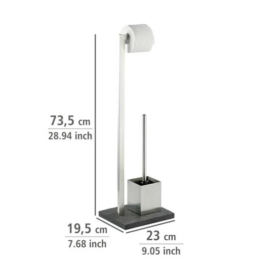 Wenko Stand WC-Garnitur Slate Rock Edelstahl 6 Wenko Stand WC-Garnitur Slate Rock Edelstahl – Bild 4