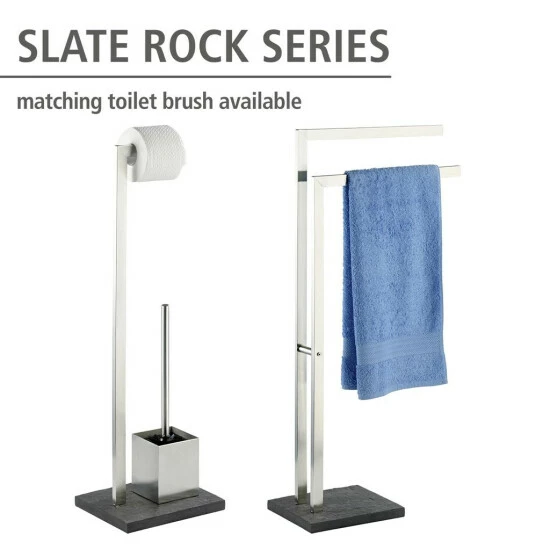 Wenko Stand WC-Garnitur Slate Rock Edelstahl 7 Wenko Stand WC-Garnitur Slate Rock Edelstahl – Bild 5