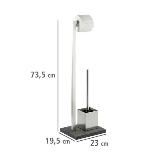 Wenko Stand WC-Garnitur Slate Rock Edelstahl 11 Wenko Stand WC-Garnitur Slate Rock Edelstahl – Bild 9