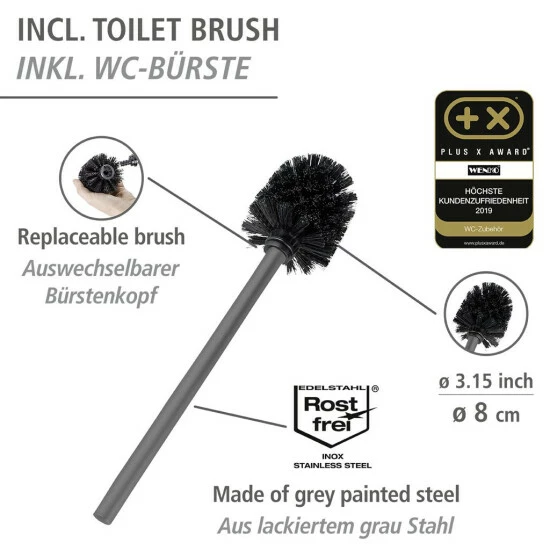 Wenko Stand WC-Garnitur Rivalta Grau 8 Wenko Stand WC-Garnitur Rivalta Grau – Bild 6