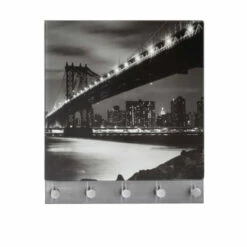 Wenko Magnetische Garderobe Manhattan Bridge, 5 Haken, 30 X 34 Cm