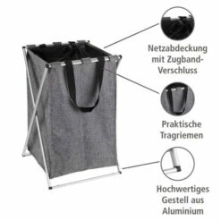 Wenko Wäschesammler Uno Grau Meliert -Günstiges Wenko Geschäft unnamed file 26732