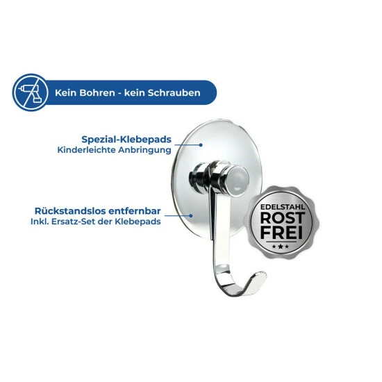 Wenko TurboFIX Edelstahl Haken 2er Set 6 Wenko TurboFIX Edelstahl Haken 2er Set – Bild 4