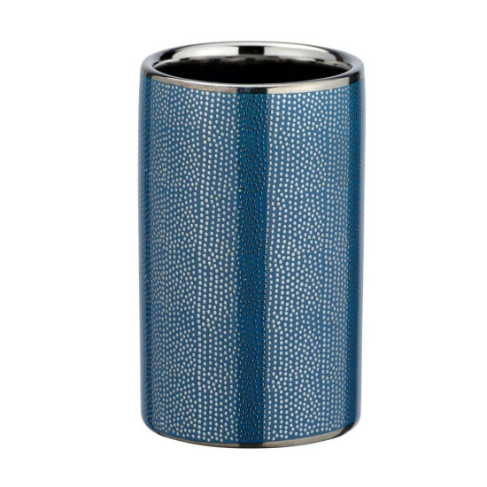 Wenko Zahnputzbecher Nuria Silber/Blau 5 Wenko Zahnputzbecher Nuria Silber/Blau – Bild 3