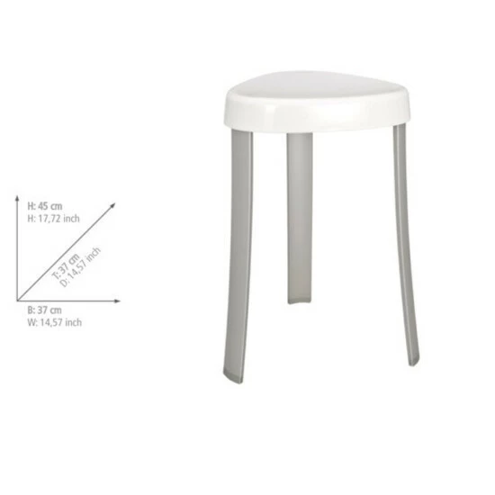 Wenko Badhocker Corrente - Aluminium, Kunststoff, 38 X 45 X 35.5 Cm, Weiß; 19565100 4 Wenko Badhocker Corrente - Aluminium, Kunststoff, 38 X 45 X 35.5 Cm, Weiß; 19565100 – Bild 2