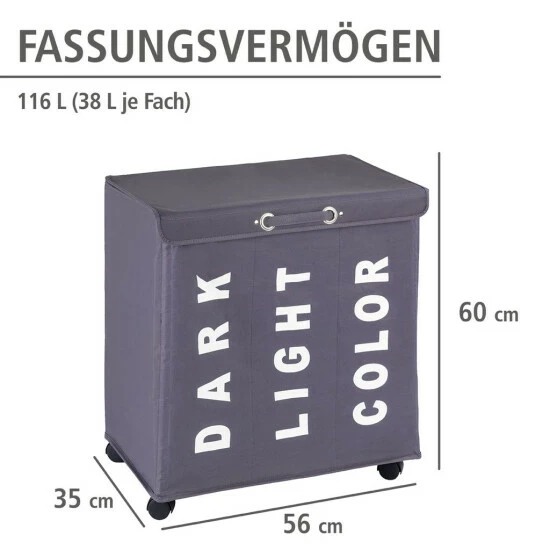 Wenko Wäschesammler Trivo Grau 12 Wenko Wäschesammler Trivo Grau – Bild 10