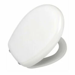 Wenko 216003100 WC-Sitz Malaga - Rostfreie Edelstahlbefestigung, Antibakteriell, Duroplast, Weiß