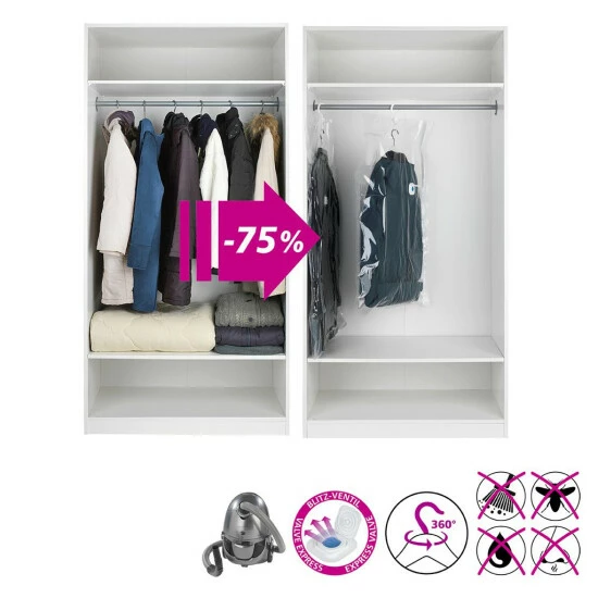 Wenko Raumspar Kleidersack L 2er Set 4 Wenko Raumspar Kleidersack L 2er Set – Bild 2