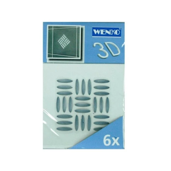 6 Stück Wenko Fliesendekor Quadro Silver (Quadrat Silber) 3 6 Stück Wenko Fliesendekor Quadro Silver (Quadrat Silber)
