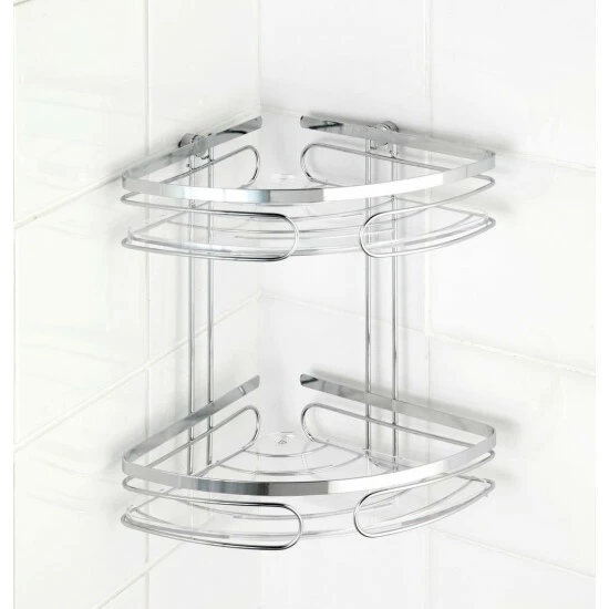 Wenko Eckregal 2 Etagen Premium Edelstahl 6 Wenko Eckregal 2 Etagen Premium Edelstahl – Bild 4