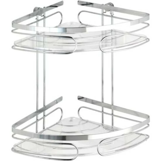 Wenko Eckregal 2 Etagen Premium Edelstahl 10 Wenko Eckregal 2 Etagen Premium Edelstahl – Bild 8