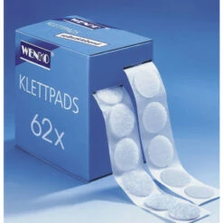 WENKO 4008838917107 Klettpads 1 Pack = 62 Stück Weiß