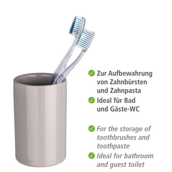 Wenko Zahnputzbecher Polaris Pastel Grey Keramik 6 Wenko Zahnputzbecher Polaris Pastel Grey Keramik – Bild 4