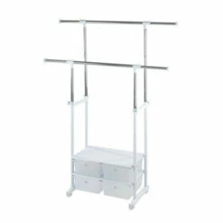 WENKO Kleiderständer Metall 78,5-127 X 131-174 X 43 Cm Weiß