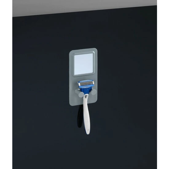 Wenko Rasierhalter Mit Spiegel Ampio Grau 4 Wenko Rasierhalter Mit Spiegel Ampio Grau – Bild 2