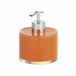 WENKO 18867100 Seifenspender Tropic Orange, Fassungsvermögen 0.3 L, Kunststoff - Polyresin, 9.6 X 11.9 X 9.6 Cm, Orange