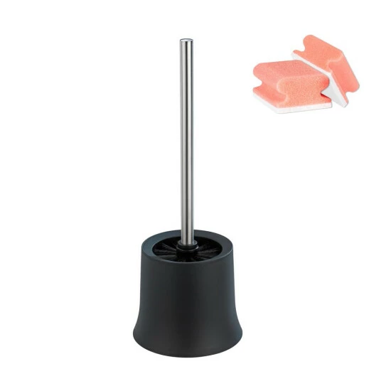 WENKO WC-Bürste Basic, Schwarz, Aus Mattiertem Kunststoff, Ø 14 X 38 Cm | Inkl. 2er Set Reinigungsschwämme Gratis 10 WENKO WC-Bürste Basic, Schwarz, Aus Mattiertem Kunststoff, Ø 14 X 38 Cm | Inkl. 2er Set Reinigungsschwämme Gratis – Bild 8