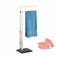 WENKO Turbo-Loc® Handtuchhalter Quadro, 2-armig, Edelstahl, Handtuchstangen Ohne Bohren, 40 Cm Lang | Inkl. 2er Set Reinigungsschwämme Gratis -Günstiges Wenko Geschäft unnamed file 28004