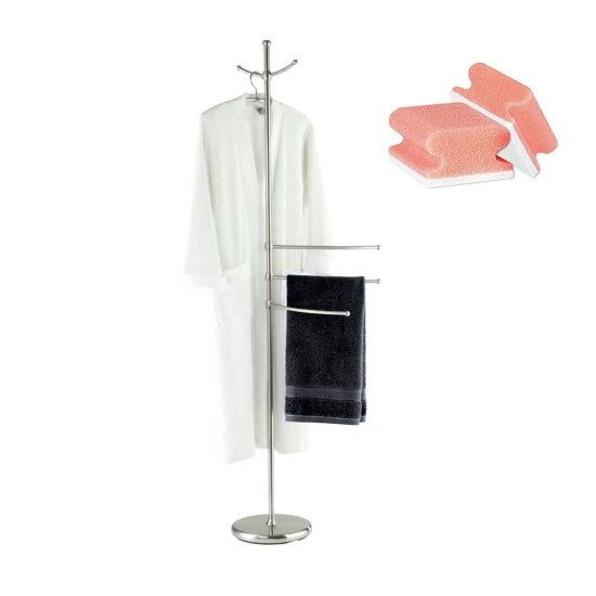 WENKO Turbo-Loc® Handtuchhalter Quadro, 2-armig, Edelstahl, Handtuchstangen Ohne Bohren | Inkl. 2er Set Reinigungsschwämme Gratis 9 WENKO Turbo-Loc® Handtuchhalter Quadro, 2-armig, Edelstahl, Handtuchstangen Ohne Bohren | Inkl. 2er Set Reinigungsschwämme Gratis – Bild 7