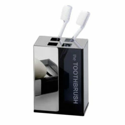 Wenko 17156100 Zahnbürstenhalter Alvito - Glas-Edelstahl-Kombination