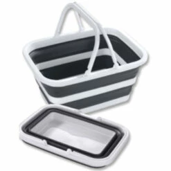 Wenko Faltbarer Einkaufskorb 12 Liter Mit Griff Aufbewahrungskorb Picknickkorb Tragekorb Faltkorb Klappkorb