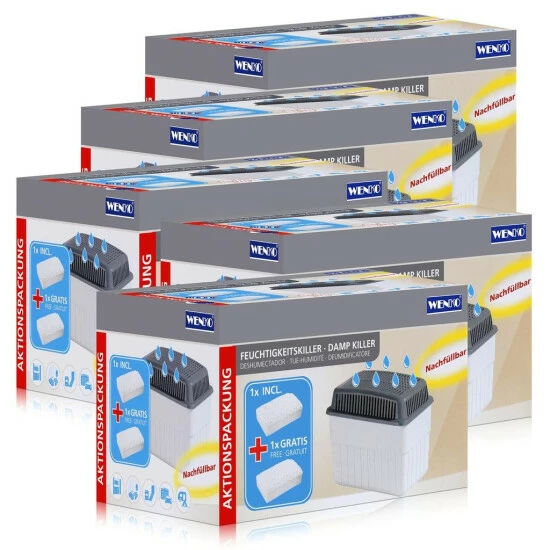 Wenko Feuchtigkeitskiller Raumentfeuchter, Luftentfeuchter 2 Kg (5er Pack) 3 Wenko Feuchtigkeitskiller Raumentfeuchter, Luftentfeuchter 2 Kg (5er Pack)