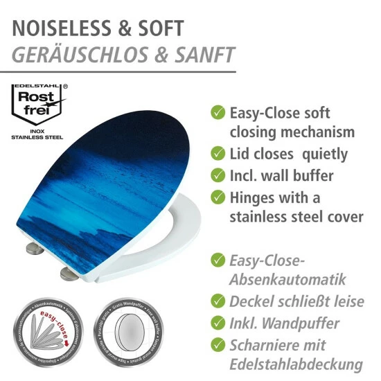 Wenko WC-Sitz Deep Sea, Duroplast, Embossed 7 Wenko WC-Sitz Deep Sea, Duroplast, Embossed – Bild 5