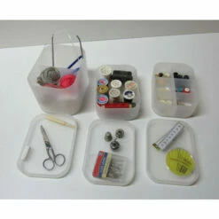 Wenko 3er Set Nähbox Aufbewahrungsbox Ordnungsbox Organizer Sortierbox Nähkästchen