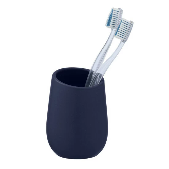 Wenko Zahnputzbecher Badi Dunkelblau Keramik 4 Wenko Zahnputzbecher Badi Dunkelblau Keramik – Bild 2