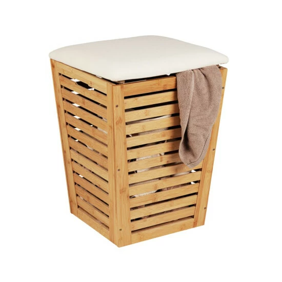 Wenko Wäschetruhe Bambusa Mit Sitzpolster 5 Wenko Wäschetruhe Bambusa Mit Sitzpolster – Bild 3