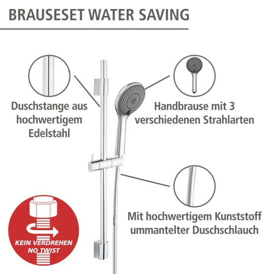 Wenko Brauseset Watersaving Chrom 4 Wenko Brauseset Watersaving Chrom – Bild 2