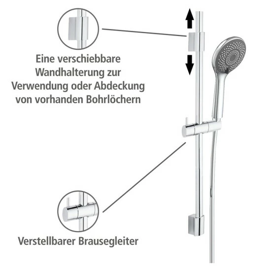 Wenko Brauseset Watersaving Chrom 5 Wenko Brauseset Watersaving Chrom – Bild 3