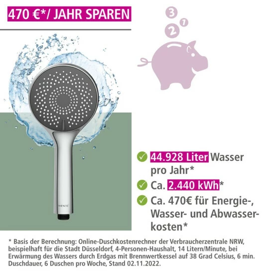 Wenko Brauseset Watersaving Chrom 8 Wenko Brauseset Watersaving Chrom – Bild 6