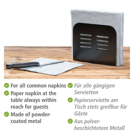 Wenko Serviettenhalter Baco Schwarz 7 Wenko Serviettenhalter Baco Schwarz – Bild 5