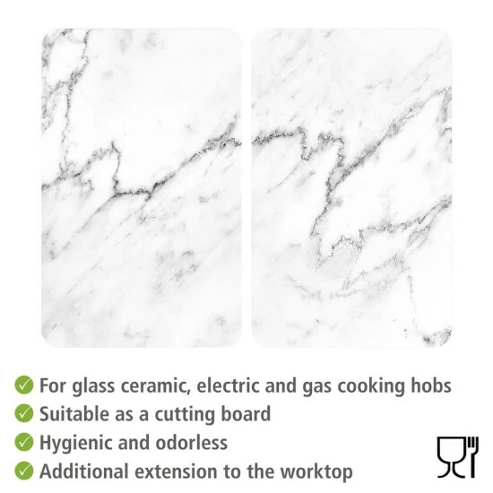 Wenko Herdabdeckplatte Universal Marmor 2er Set 11 Wenko Herdabdeckplatte Universal Marmor 2er Set – Bild 9