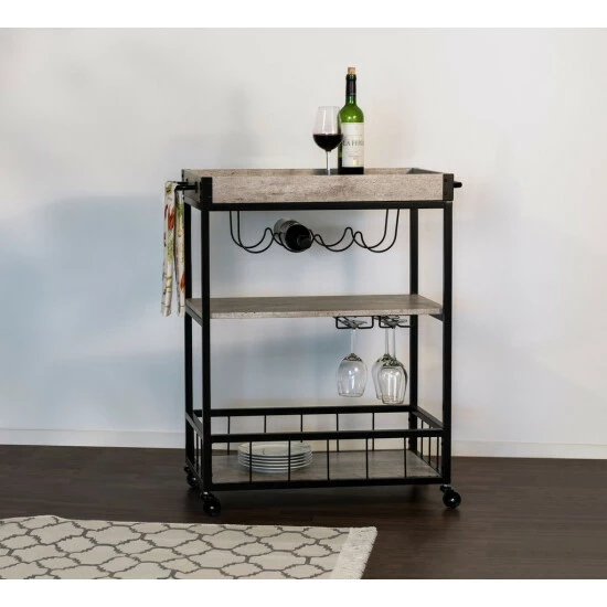 Wenko Küchenwagen Rustico Beton/Schwarz 5 Wenko Küchenwagen Rustico Beton/Schwarz – Bild 3