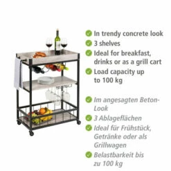 Wenko Küchenwagen Rustico Beton/Schwarz 22 Wenko Küchenwagen Rustico Beton/Schwarz -Günstiges Wenko Geschäft unnamed file 28390