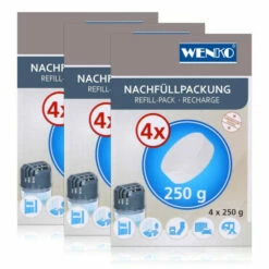 Wenko Entfeuchter Tab Nachfüllpackung 4x250g - 50210100 Raumfeuchter (3er Pack)