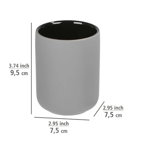 Wenko Zahnputzbecher Avellino Grau Keramik 5 Wenko Zahnputzbecher Avellino Grau Keramik – Bild 3