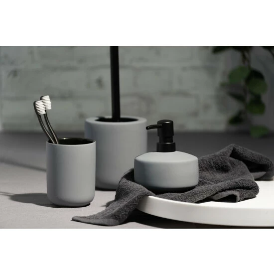 Wenko Zahnputzbecher Avellino Grau Keramik 8 Wenko Zahnputzbecher Avellino Grau Keramik – Bild 6