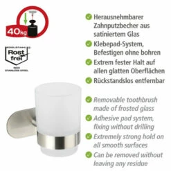 Wenko Turbo-Loc® Edelstahl Zahnputzbecherhalter Uno Orea Matt -Günstiges Wenko Geschäft unnamed file 28716