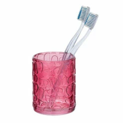 Wenko Zahnputzbecher Vetro Pink Rund Echtglas