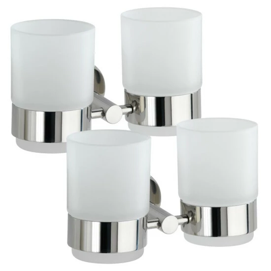 Wenko Zahnputzbecher Duo Bosio Edelstahl Glänzend 2er Set 4 Wenko Zahnputzbecher Duo Bosio Edelstahl Glänzend 2er Set – Bild 2