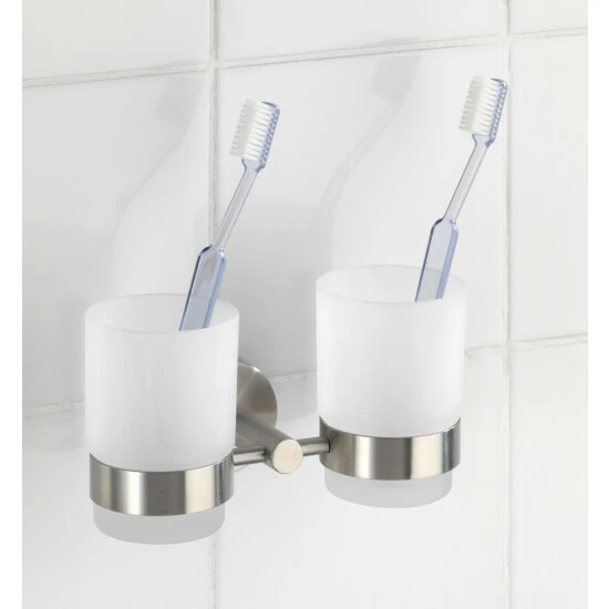 Wenko Zahnputzbecher Duo Bosio Edelstahl Matt 2er Set 6 Wenko Zahnputzbecher Duo Bosio Edelstahl Matt 2er Set – Bild 4