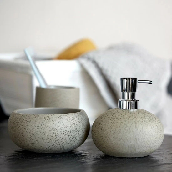 Wenko Zahnputzbecher Joy Taupe 2er Set 8 Wenko Zahnputzbecher Joy Taupe 2er Set – Bild 6