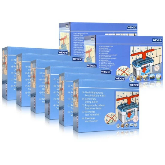 2x Wenko Feuchtigkeitskiller - Raumentfeuchter, 1kg Plus 6 Nachfüllpackungen Mi 3 2x Wenko Feuchtigkeitskiller - Raumentfeuchter, 1kg Plus 6 Nachfüllpackungen Mi