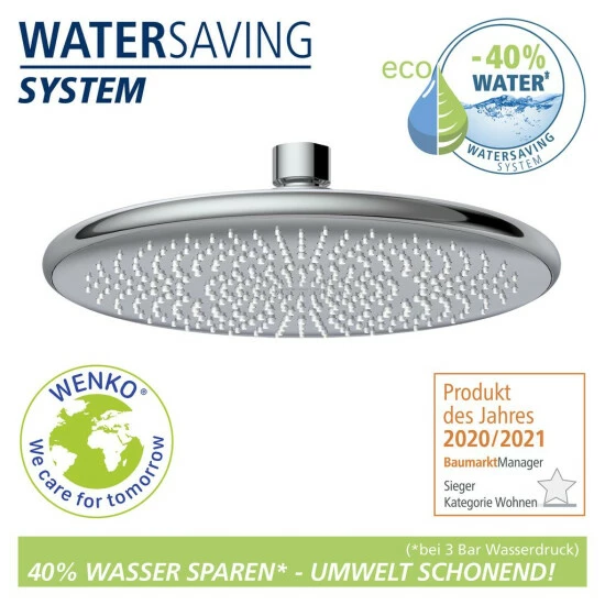 Wenko Regenduschkopf Watersaving Ø 22,5 Cm 3 Wenko Regenduschkopf Watersaving Ø 22,5 Cm