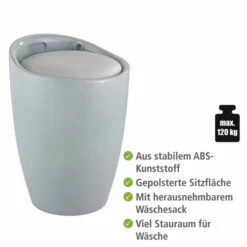 Wenko Hocker Candy Grey, Mit Wäschesack -Günstiges Wenko Geschäft unnamed file 29134