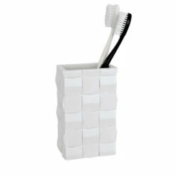 Zahnputzbecher Mundspülbecher Becher RELIEF, White Eckig Von WENKO