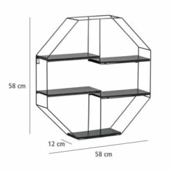 WENKO Wandregal Octagon Industrial Design, Wabenförmig, Schweberegal, Küchenregal, Modernes Regal Für Küche, Bad, Wohnzimmer Oder Flur, MDF, Metall, Vintage Look, 4 Böden, Etagen, 60 X 60 X 12cm 12 WENKO Wandregal Octagon Industrial Design, Wabenförmig, Schweberegal, Küchenregal, Modernes Regal Für Küche, Bad, Wohnzimmer Oder Flur, MDF, Metall, Vintage Look, 4 Böden, Etagen, 60 X 60 X 12cm -Günstiges Wenko Geschäft unnamed file 29435